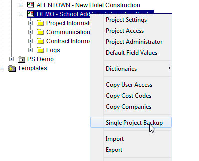 Figure 1 ACTIVE database "Backup"